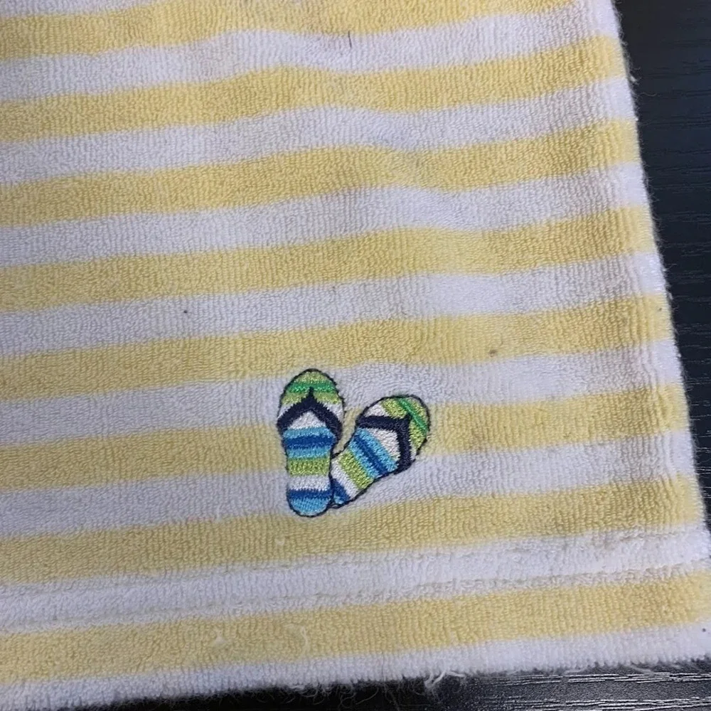 Vintage Gymboree White/Yellow Striped Terrycloth Tank‎ Top Beach Girl Kid's 4